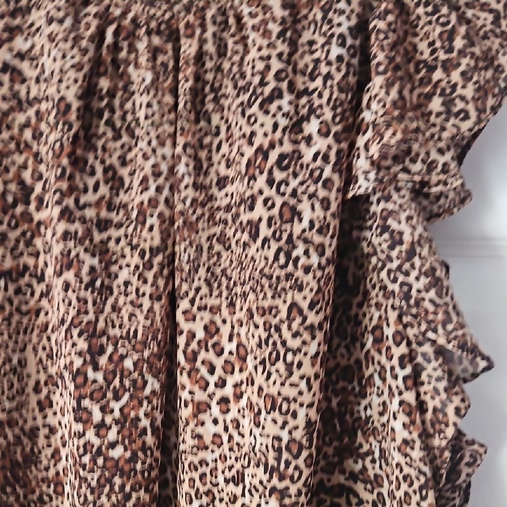 Leopard Print Ruffle Dress - Picture 4 of 5
